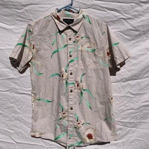 Tan Floral Button Up